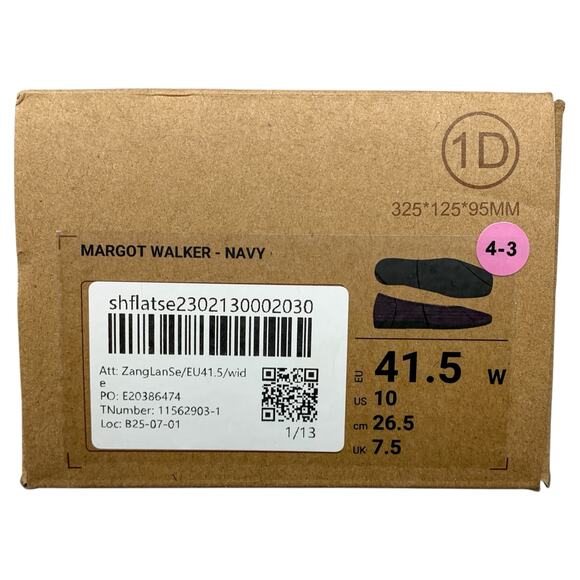 Vivaia Margot 2.0 Dark Navy Blue Ribbed Knit Square-Toe V-Cut Ballet Flats 10W - Picture 10 of 10